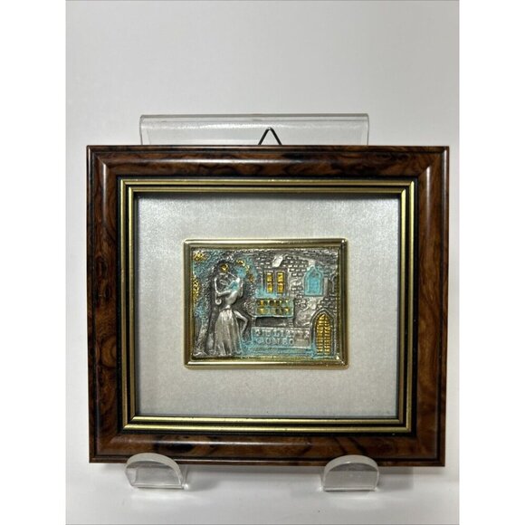 Mini Hand Carved 3D Image Or Romeo And Guiliett Miniature Framed - Picture 1 of 6